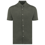 Leinen-Kurzarmhemd in Organic Khaki