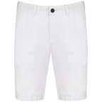 Leinen-Bermuda in White