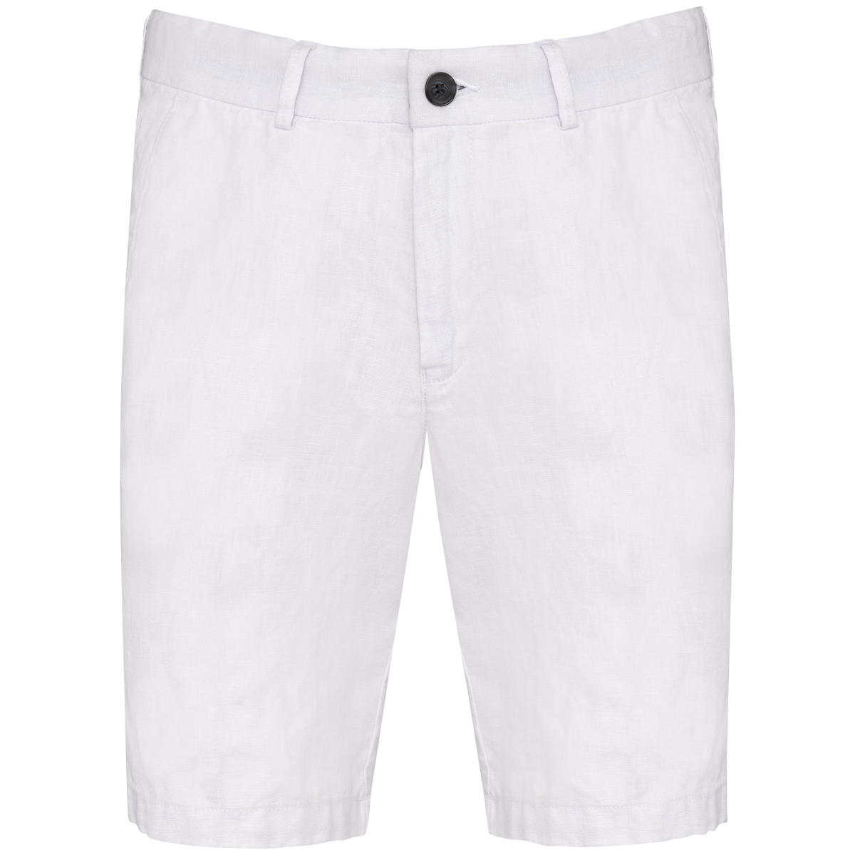 Leinen-Bermuda in White