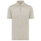 Strickpolohemd aus Leinen in Linen Sand