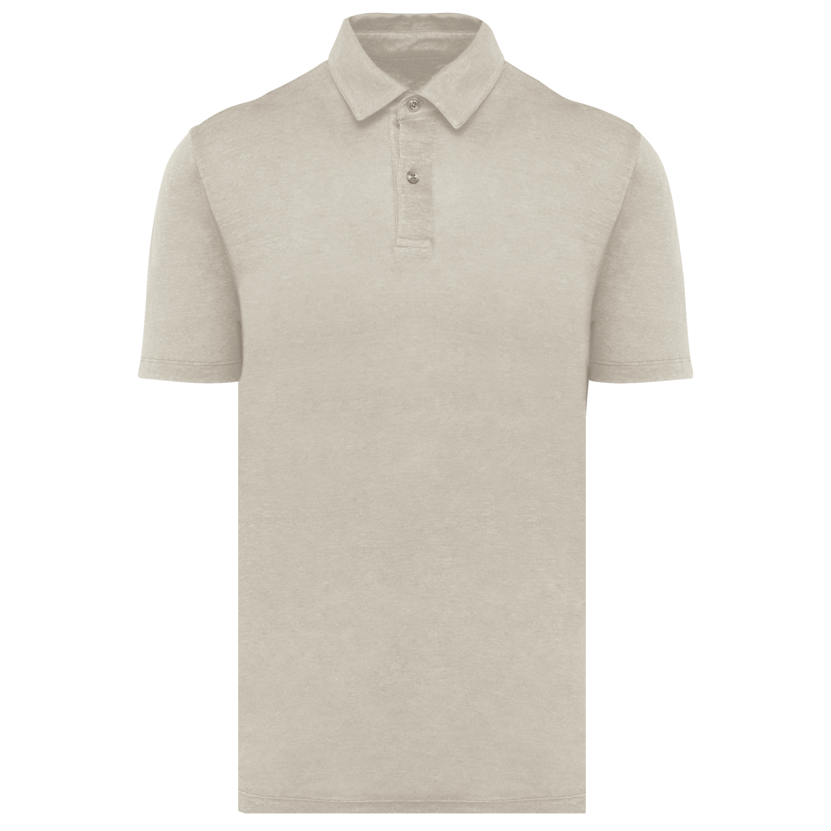 Strickpolohemd aus Leinen in Linen Sand