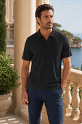Leinen-Poloshirt in Black – MIRESSARO Lifestyle