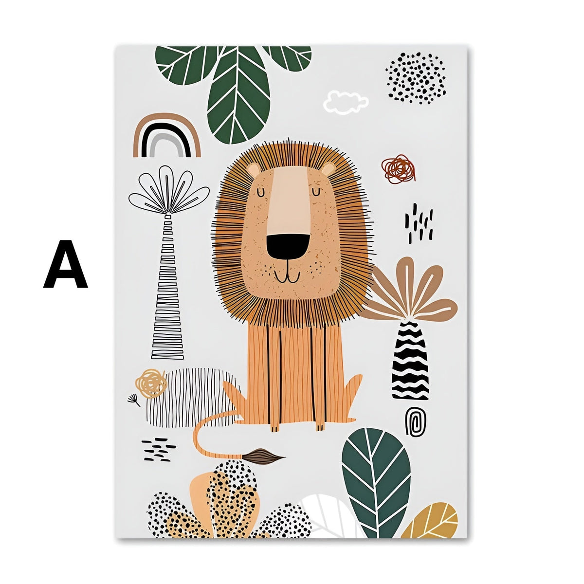 Poster Kinderzimmer Tiere Dschungel Wald · Name Personalisiert · Kinderzimmer Bilder · Wand Deko · Kunst Druck · Deko Print · ohne Rahmen