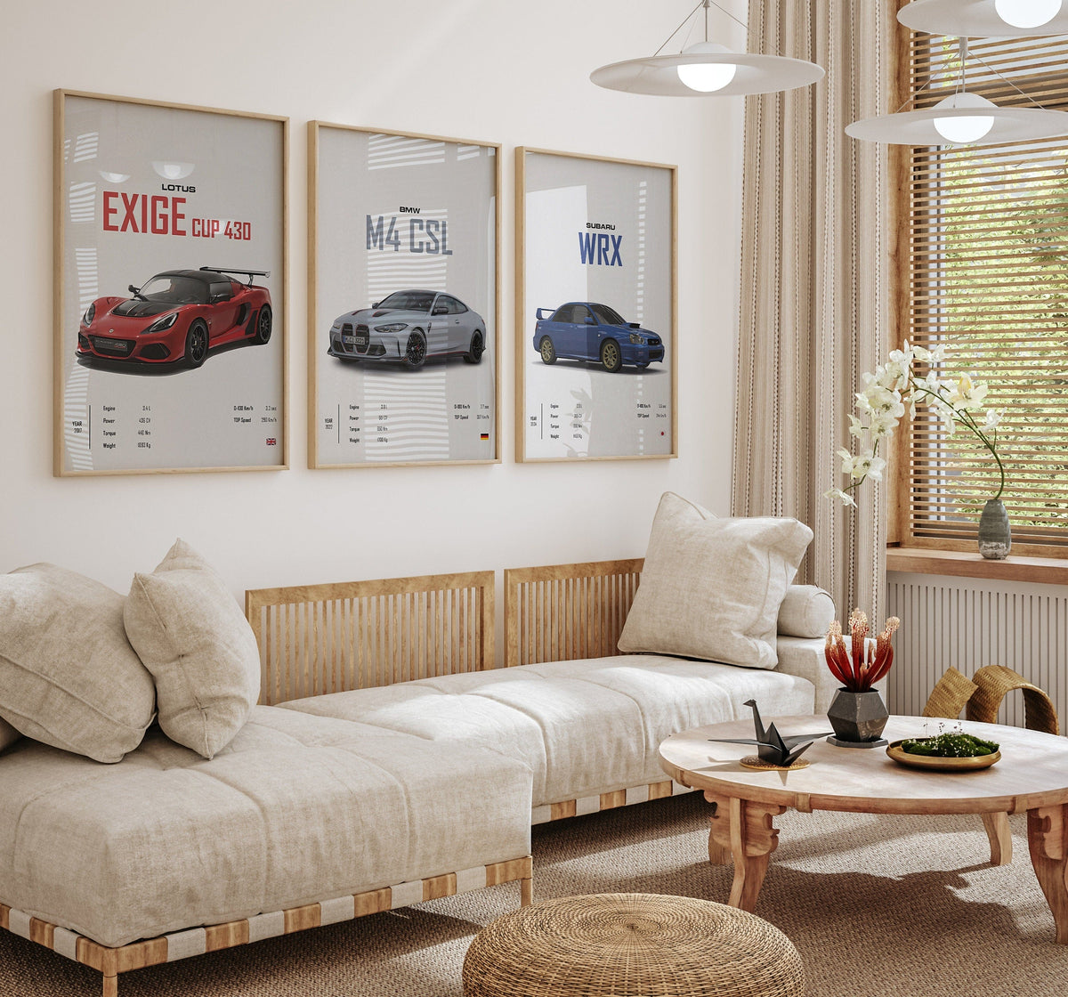 Poster Sportwagen  BMW LOTUS SUBARU Klassiker Legenden · Geschenk für ihn · Wohnzimmmer & Büro · Wand Deko · Print ohne Rahmen