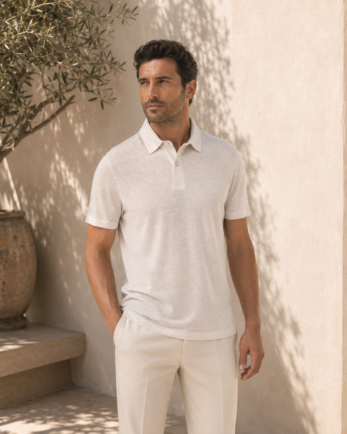 Strickpolohemd aus Leinen – MIRESSARO Lifestyle