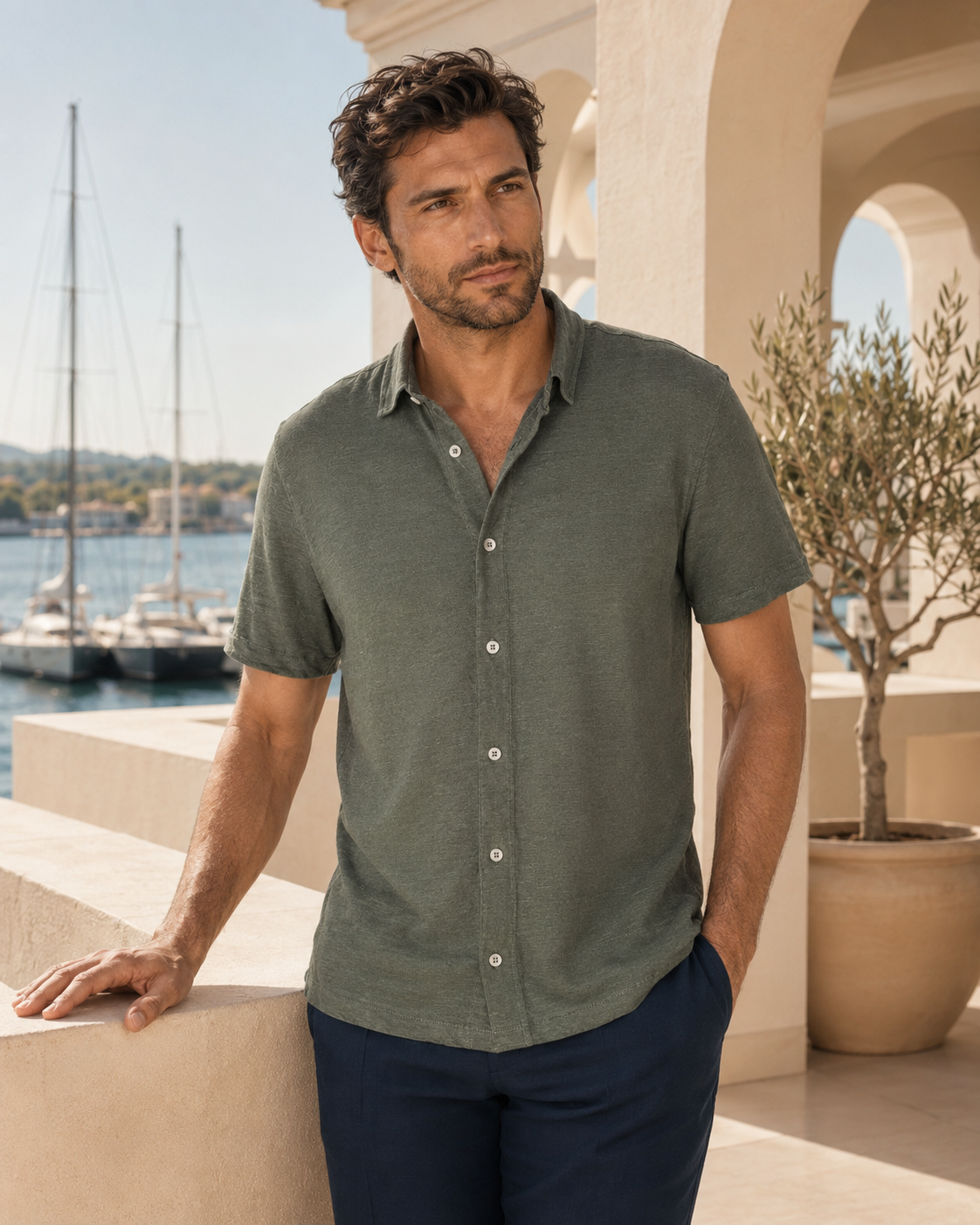 Leinen-Kurzarmhemd – MIRESSARO Lifestyle